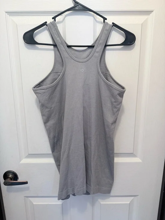 Gray Ribbed Racerback Tank Dress - Picture 2 of 3